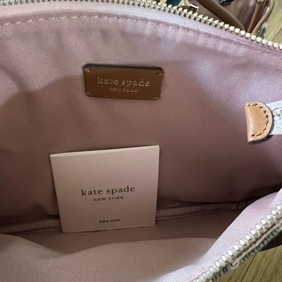 Kate Spade Medium Everything Tote Bag pink green w pouch - Picture 16 of 16